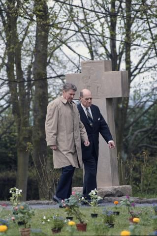 President Reagan at Bitburg Kolmeshohe Cemetery