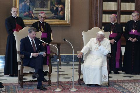 Trip to Italy, Visit with The Pope in the Library at the Vatican