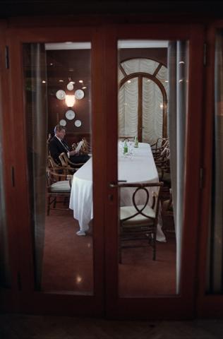 Trip to Italy, President working alone in Venice