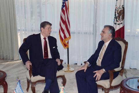 Trip to Mexico, bilateral meeting with President de la Madrid