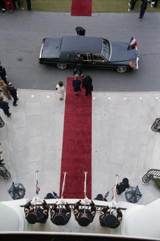 State Visit of President Francois Mitterrand of France, Arrival Ceremony