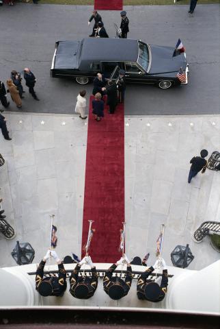 State Visit of President Francois Mitterrand of France, Arrival Ceremony