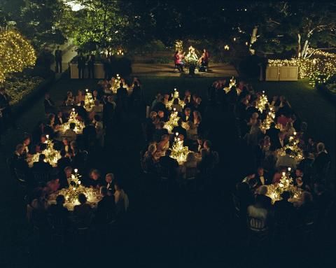 State visit of President Sarney of Brazil, State Dinner in rose garden