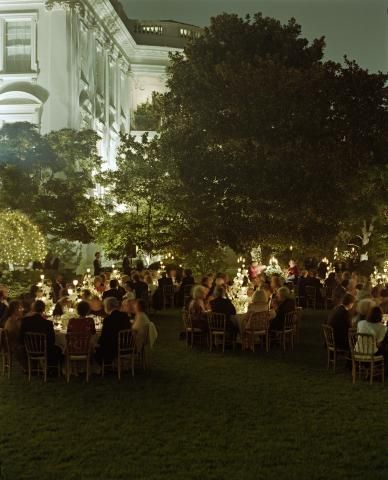 State visit of President Sarney of Brazil, State Dinner in rose garden