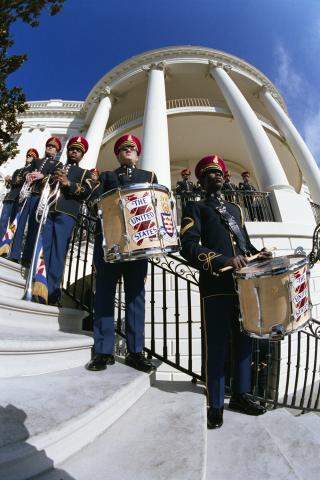  army band "Pershings own" during Arrival Ceremony for visit of Prime Minister Seaga of Jamaica