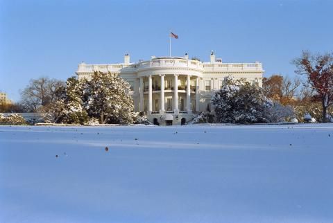 White House in snow
