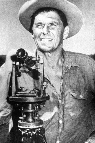 H118, Ronald Reagan on the set of "Death Valley Days' episode "A City is Born," California. 1964-65.