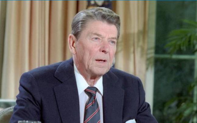 President Ronald Reagan delivering his Address to the Nation on the Explosion of the Space Shuttle Challenger 01/28/1986