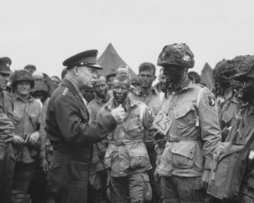 Photograph of General Dwight D. Eisenhower Giving the Order of the Day