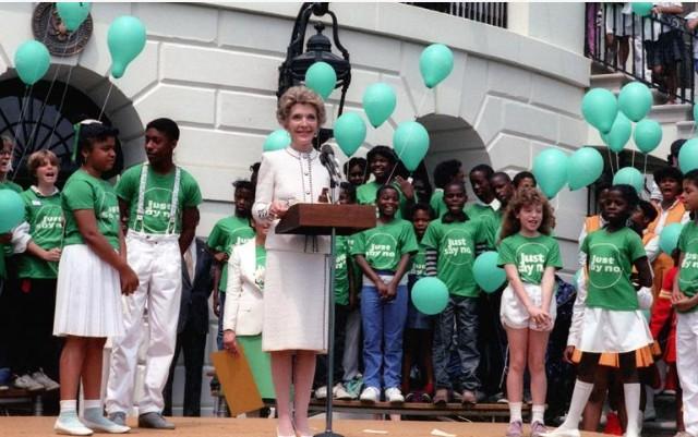 Nancy Reagan at a “Just Say No” rally at the White House dated 05/22/1986 NAID: 75854807