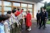 Nancy Reagan shaking hands with scouts. Nancy Reagan shaking hands with scouts.