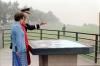 Nancy Reagan shaking hands with scouts. with Brigadier General Donaldson and Antoinette de Beranger looking at memorial plaque at Omaha Beach Cemetery. Nancy Reagan shaking hands with scouts. with Brigadier General Donaldson and Antoinette de Beranger looking at memorial plaque at Omaha Beach Cemetery.