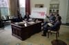 President Ronald Reagan meeting with Budget Director David Stockman, Secretary of Treasury Donald Regan, Chairman of Council of Economic Advisors Murray Weidenbaum, and Assistant for Policy Development Martin Anderson to discuss the economy in the Oval Office 01/28/1981 NAID: 7773903