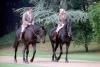 President Ronald Reagan and Queen Elizabeth II horseback riding at Windsor Castle in Windsor, England 06/08/1982 NAID: 75856835