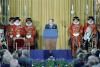 President Ronald Reagan delivering his Address to Members of the British Parliament in the Royal Gallery at the Palace of Westminster in London, England 06/08/1982 NAID: 75856841