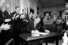 President Ronald Reagan signing the Voting Rights Act Amendments of 1982 in the East Room 06/29/1982 (as enacted H.R. 3112 is Public Law 97-205) 06/29/1982  NAID: 276563489