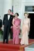 President Ronald Reagan, Prime Minister Indira Gandhi of India, and Nancy Reagan on the North Portico of the White House before the state dinner 07/29/1982 NAID: 75856937