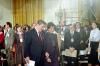 President Ronald Reagan and Elizabeth Dole departing from the President’s News Conference announcing her nomination for Secretary of Transportation in the East Room 01/05/1983 NAID: 75852581 Historical note: Elizabeth Dole was the first woman appointed Secretary of Transportation. She served in that position until 1987.