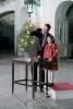 President Ronald Reagan and Amy Benham participating in a ceremony to light the National Christmas Tree on the Ellipse 12/15/1983  NAID: 75853179