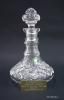 Waterford crystal decanter, which was filled with Irish Mist whiskey, traces of whiskey are still in the bottom. The plaque reads “TO COMMEMORATE PRESIDENT REAGAN’S VISIT TO IRELAND JUNE 1984 IRISH MIST LIQUEUR COMPANY LIMITED.” It was given during a trip to Ireland June 1-4, 1984. Gifter: Mayor Michael Leahy of Galway, Ireland. Artifact ID: 1984.01693.06a-c Waterford crystal decanter, which was filled with Irish Mist whiskey, traces of whiskey are still in the bottom. The plaque reads “TO COMMEMORATE PRESIDENT REAGAN’S VISIT TO IRELAND JUNE 1984 IRISH MIST LIQUEUR COMPANY LIMITED.” It was given during a trip to Ireland June 1-4, 1984. Gifter: Mayor Michael Leahy of Galway, Ireland. Artifact ID: 1984.01693.06a-c