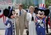 President Ronald Reagan and Nancy Reagan pose with Mickey Mouse and Minnie Mouse during their trip to EPCOT for the President’s Inaugural Bands Parade 05/27/1985  NAID: 276564147