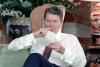 President Ronald Reagan looking at 3x5 cards at the Waldorf Astoria Hotel during a trip to New York City to attend the 40th Session of the United Nations General Assembly 10/24/1985  NAID: 75854377