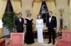 President Ronald Reagan and Nancy Reagan with Prince Charles and Princess Diana in the Yellow Oval Room at a dinner for Prince Charles and Princess Diana of the United Kingdom 11/09/1985  NAID: 75854413