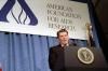 President Ronald Reagan delivering his Remarks at the American Foundation for AIDS Research Awards Dinner at the Potomac-on-the-River Restaurant in Washington, D.C. 05/31/1987  NAID: 75855469