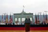 President Ronald Reagan delivering his Remarks on East-West Relations at the Brandenburg Gate in West Berlin 06/12/1987  NAID: 75855513