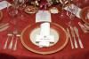 Place settings for The Ronald Reagan Presidential Foundation dinner in the Family Dining Room 07/12/1988  NAID: 276564889
