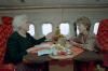 Nancy Reagan and Barbara Bush on the First Lady airplane returning to Andrews Air Force Base from New York 12/07/1988 NAID: 75856401
