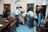 The unwrapping of new Cabinet Room chairs 01/12/1989