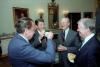 Four Presidents (Reagan, Carter, Ford, and Nixon) toasting in the White House Blue Room prior to leaving for Egypt and President Anwar Sadat's Funeral. (10/08/1981) Four Presidents (Reagan, Carter, Ford, and Nixon) toasting in the White House Blue Room prior to leaving for Egypt and President Anwar Sadat's Funeral. (10/08/1981)
