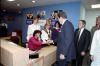 President Ronald Reagan shaking hands with staff while visiting the Reagan-Bush Campaign Headquarters in Washington, D.C. 10/31/1984 President Ronald Reagan shaking hands with staff while visiting the Reagan-Bush Campaign Headquarters in Washington, D.C. 10/31/1984