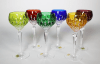 A set of six crystal goblets, each with a different colored bowl on a clear stem and base by the Dublin Crystal Company. Gifter: Lord Mayor Michael Keating and Lady Mayoress of Dublin Kathryn Keating. Artifact ID: 1984.01691.01-.06 A set of six crystal goblets, each with a different colored bowl on a clear stem and base by the Dublin Crystal Company. Gifter: Lord Mayor Michael Keating and Lady Mayoress of Dublin Kathryn Keating. Artifact ID: 1984.01691.01-.06