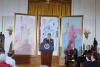 President Ronald Reagan delivering his Remarks Announcing the Formation of the Statue of Liberty-Ellis Island Centennial Commission in the East Room 05/18/1982 