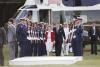 President Ronald Reagan and Nancy Reagan arriving via Marine One to Governors Island for the opening ceremonies of the Statue of Liberty Centennial Celebration in New York Harbor 07/03/1986 