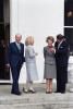 President Ronald Reagan, Nancy Reagan, U.S. Ambassador to Ireland Robert Kane, and Mary Catherine (Keke) Galligan Kane outside Deerfield Residence, the United States Ambassador’s Residence in Dublin, Ireland, 06/03/1984 President Ronald Reagan, Nancy Reagan, U.S. Ambassador to Ireland Robert Kane, and Mary Catherine (Keke) Galligan Kane outside Deerfield Residence, the United States Ambassador’s Residence in Dublin, Ireland, 06/03/1984