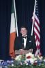 President Ronald Reagan speaking at the podium during the State Dinner at Dublin Castle in Dublin, Ireland, 06/03/1984 President Ronald Reagan speaking at the podium during the State Dinner at Dublin Castle in Dublin, Ireland, 06/03/1984