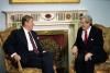 President Ronald Reagan meeting with Prime Minister Garret FitzGerald of Ireland in Government Buildings, Dublin, Ireland, 06/04/1984 President Ronald Reagan meeting with Prime Minister Garret FitzGerald of Ireland in Government Buildings, Dublin, Ireland, 06/04/1984