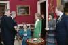 President Ronald Reagan, Prime Minister Garret FitzGerald of Ireland, Joan O’Farrell FitzGerald, and Nancy Reagan in the Red Room before a luncheon in honor of Prime Minister and Mrs. FitzGerald, 03/16/1984 President Ronald Reagan, Prime Minister Garret FitzGerald of Ireland, Joan O’Farrell FitzGerald, and Nancy Reagan in the Red Room before a luncheon in honor of Prime Minister and Mrs. FitzGerald, 03/16/1984