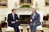 President Ronald Reagan and Prime Minister Garret FitzGerald of Ireland in the Oval Office, 03/17/1986 President Ronald Reagan and Prime Minister Garret FitzGerald of Ireland in the Oval Office, 03/17/1986