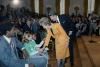 President Ronald Reagan and Nancy Reagan shaking hands with “Just Say No” children during the signing ceremony for H.R. 5484 – The Anti-Drug Abuse Act of 1986 dated 10/27/1986