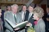 President Ronald Reagan with Nancy Reagan being presented with a copy of his family tree by Hugh Peskett at O’Farrell’s Pub in Ballyporeen, Ireland, 06/03/1984 President Ronald Reagan with Nancy Reagan being presented with a copy of his family tree by Hugh Peskett at O’Farrell’s Pub in Ballyporeen, Ireland, 06/03/1984