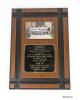 A wooden plaque with a picture of students from Rosewood Avenue School Los Angeles, California, holding a banner stating, "Welcome to Rosewood - A Proud Participant in D.A.R.E." Below the image is a plaque stating, "TO COMMEMORATE FIRST LADY NANCY REAGAN'S VISIT TO ROSEWOOD AVENUE SCHOOL, LOS ANGELES UNIFIED SCHOOL DISTRICT IN SUPPORT OF THE D.A.R.E. PROGRAM - THANK YOU MCDONALD'S/WILSHIRE ROSEWOOD ADOPTER FEBRUARY 10, 1987."