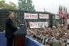 President Ronald Reagan delivering remarks in Lima, Ohio during the whistle-stop tour through Ohio 10/12/1984 President Ronald Reagan delivering remarks in Lima, Ohio during the whistle-stop tour through Ohio 10/12/1984