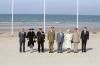 Trip to France 40th Anniversary Of D-Day landings, Ceremony at Utah Beach President Ronald Reagan, Queen Elizabeth II, President Francois Mitterrand, Queen Beatrix, King Olav V, King Baudoin I, Grand Duke Jean and Pierre Trudeau Trip to France 40th Anniversary Of D-Day landings, Ceremony at Utah Beach President Ronald Reagan, Queen Elizabeth II, President Francois Mitterrand, Queen Beatrix, King Olav V, King Baudoin I, Grand Duke Jean and Pierre Trudeau