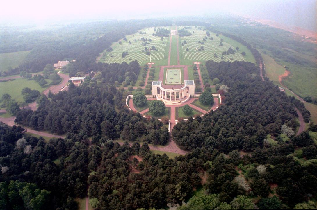 Aerial View of Omaha Beach Cemetery and Memorial 