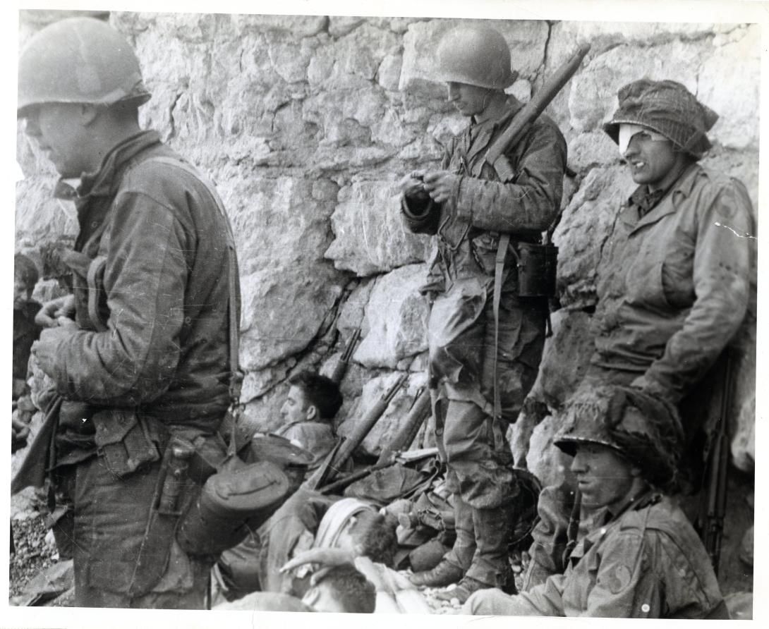 Troops Resting Under a Chalk Cliff