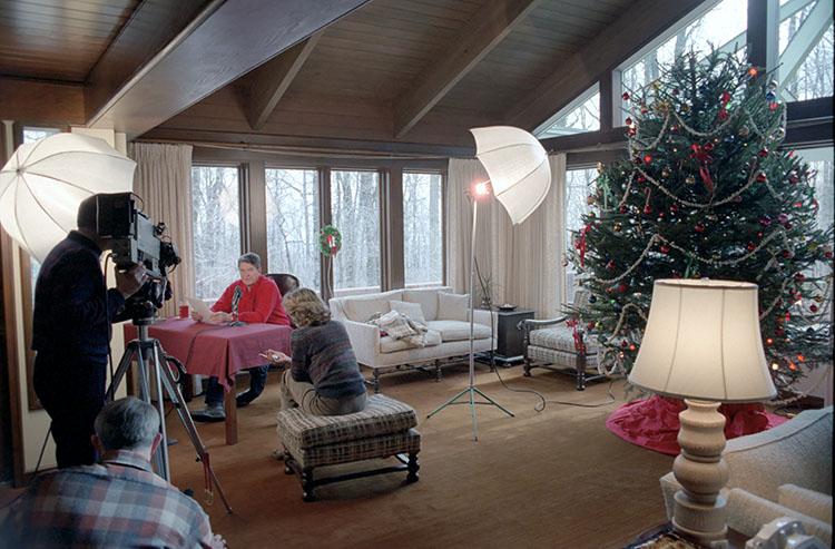 President Ronald Reagan delivering his Radio Address to the Nation on the American Family from Camp David 12/03/1983 NAID: 75853157